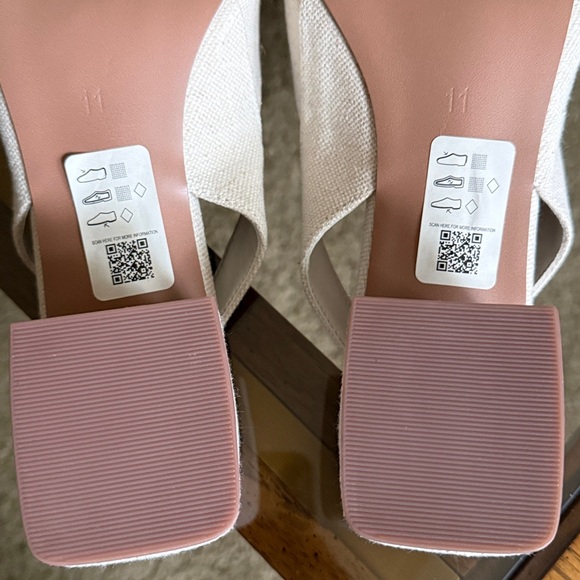 ASOS Design Pointed Toe Slingback Denim/Linen Bow Heels Size UK11/EU44/US13 - Picture 11 of 17